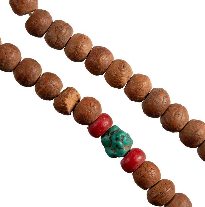 Mala Ancien En Graine De Bodhi – Chapelet Bouddhiste Du Népal Pièce De Collection