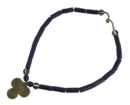 Collier Ethnique Naga Konyak En Perles De Verre Et Bronze – Artisanat Du Nagaland