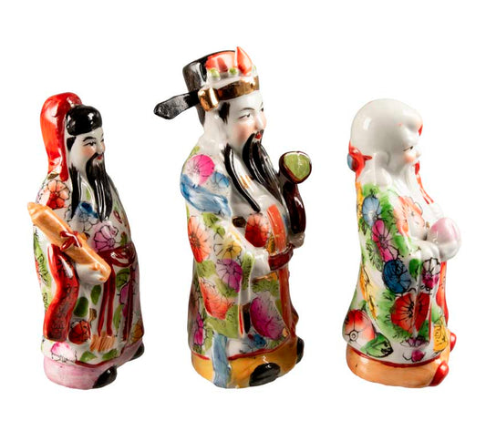 Trois Sages Fu Lu Shou en Céramique – Symbolisme Chinois