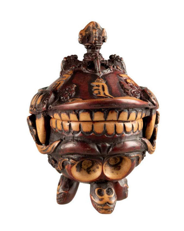Kapala Népalais Bouddhiste – Coupe Rituelle Tibétaine en Résine