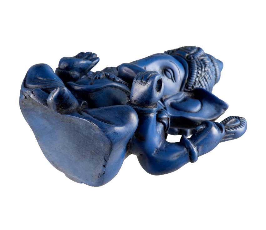 Statue Ganesh En Résine Bleue – Artisanat Népalais