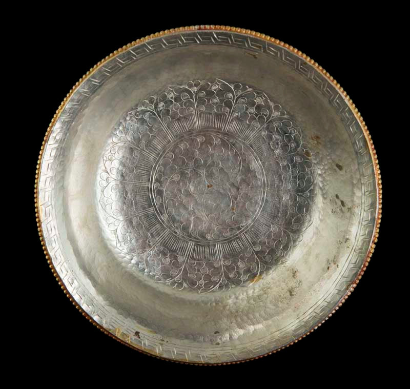 Serkyem tibétain en cuivre – Set d'offrandes rituelles bouddhistes qualité muséale