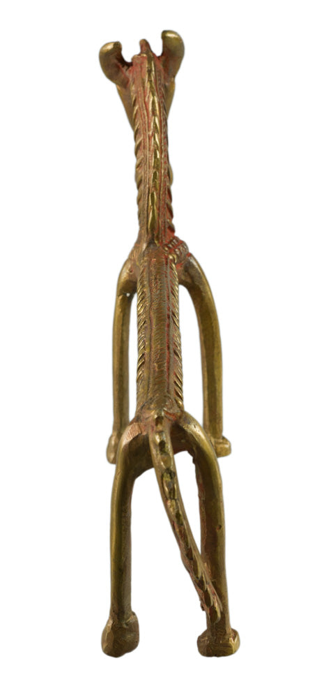 Statue Cheval Orissa au Dos Plat en Métal – Figurine Zoomorphe Inde