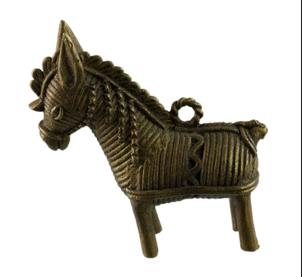 Figurine Cheval En Laiton – Art Tribal Bastar Orissa Inde