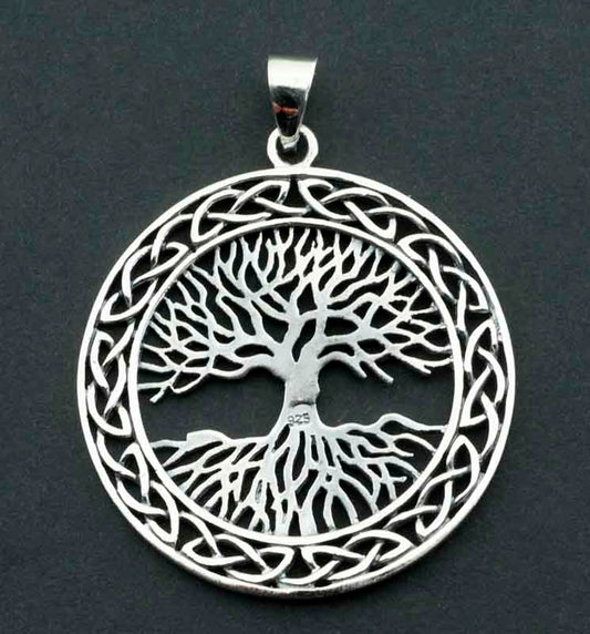 Pendentif Yggdrasil en argent 925 – Arbre de Vie nordique et symbole d'harmonie