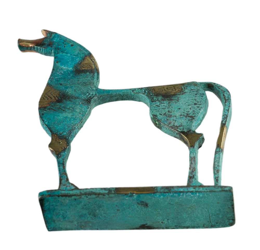 Statue Cheval Grec Géométrique en Bronze – Réplique Qualité Musée de la Grèce Antique