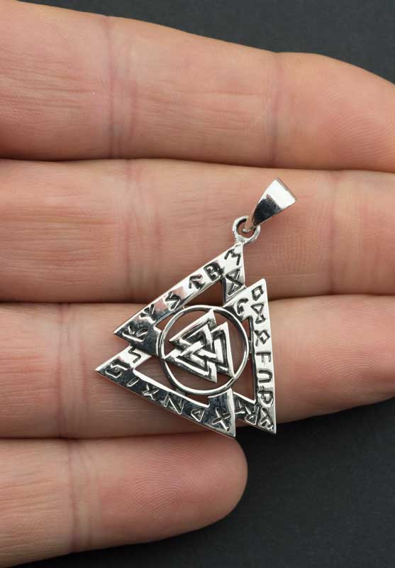 Pendentif Viking Valknut en Argent 925