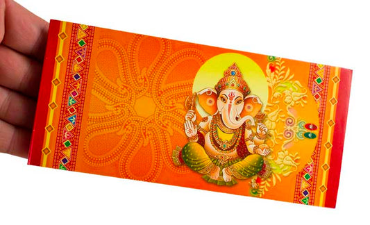 Enveloppe cadeau pour argent mariage Ganesh en papier artisanal recyclé