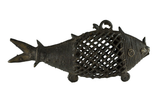 Statuette Poisson Dhokra En Laiton – Art Tribal Bastar Orissa Inde