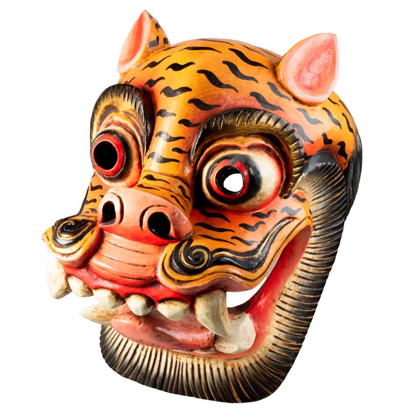 Masque Tigre Tibétain – Danse Cham Bouddhiste Du Népal