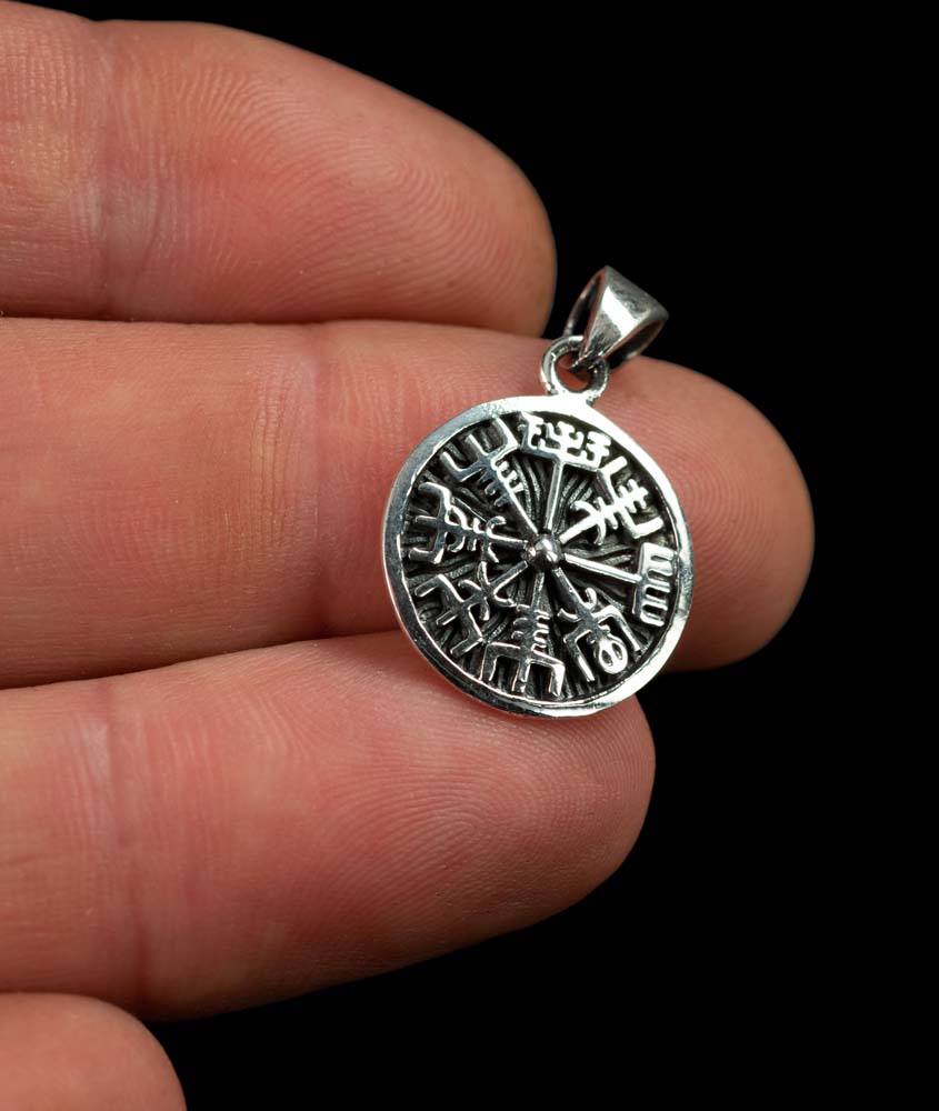 Pendentif Vegvísir Viking en Argent 925