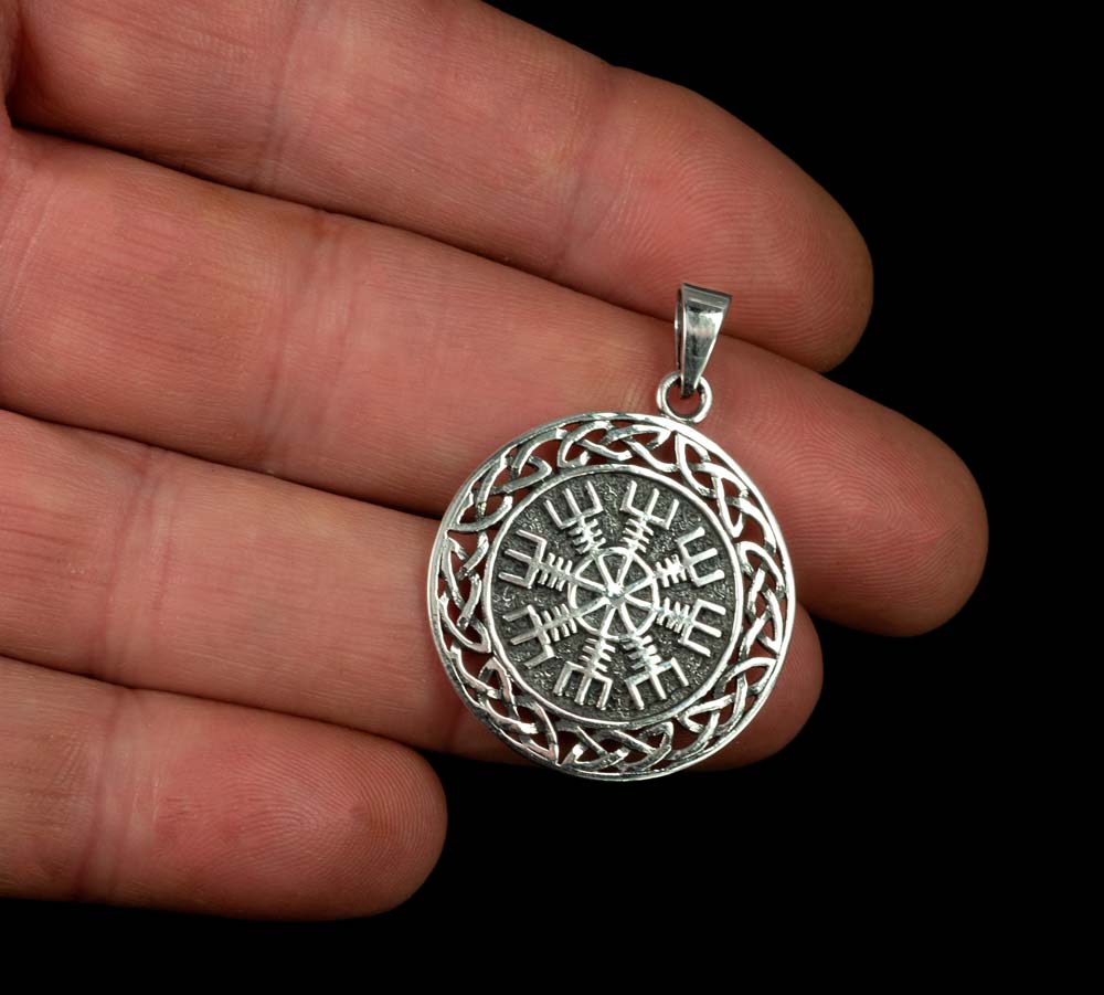 Pendentif Viking Vegvísir en Argent Massif 925