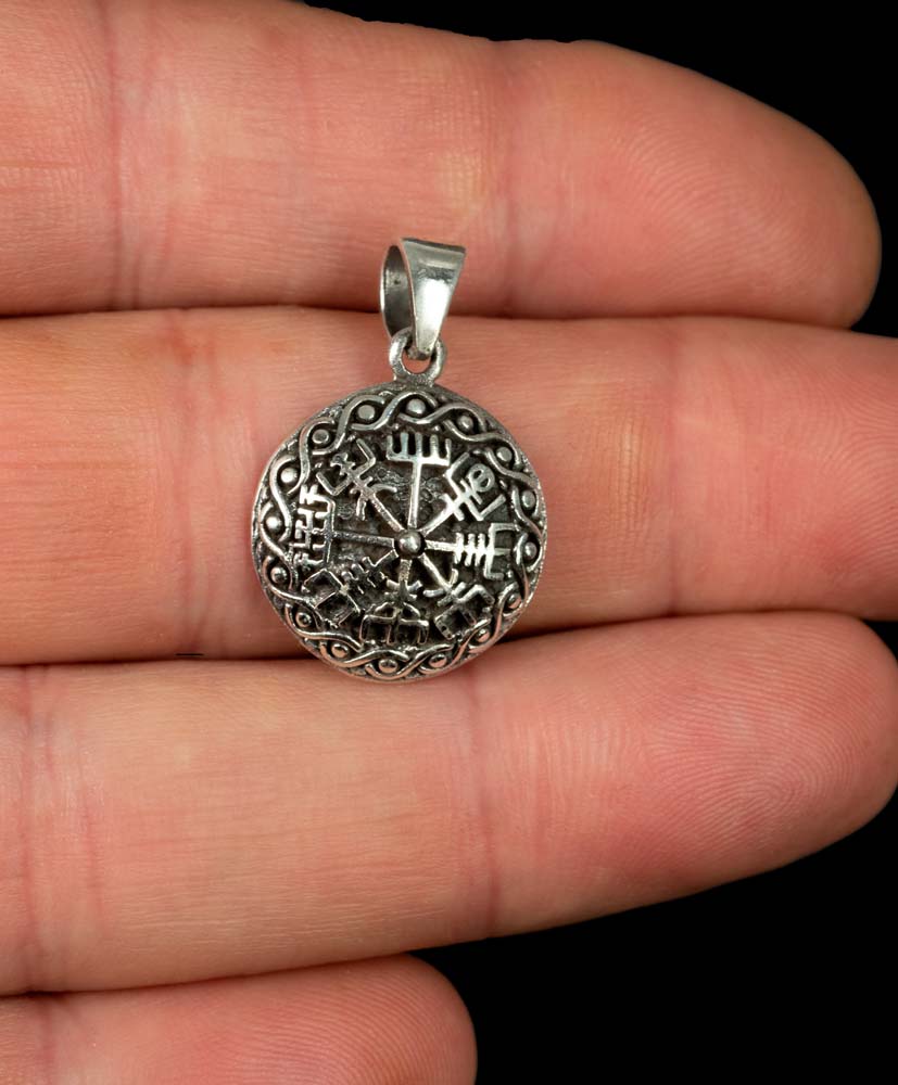 Pendentif Vegvísir Viking en Argent 925