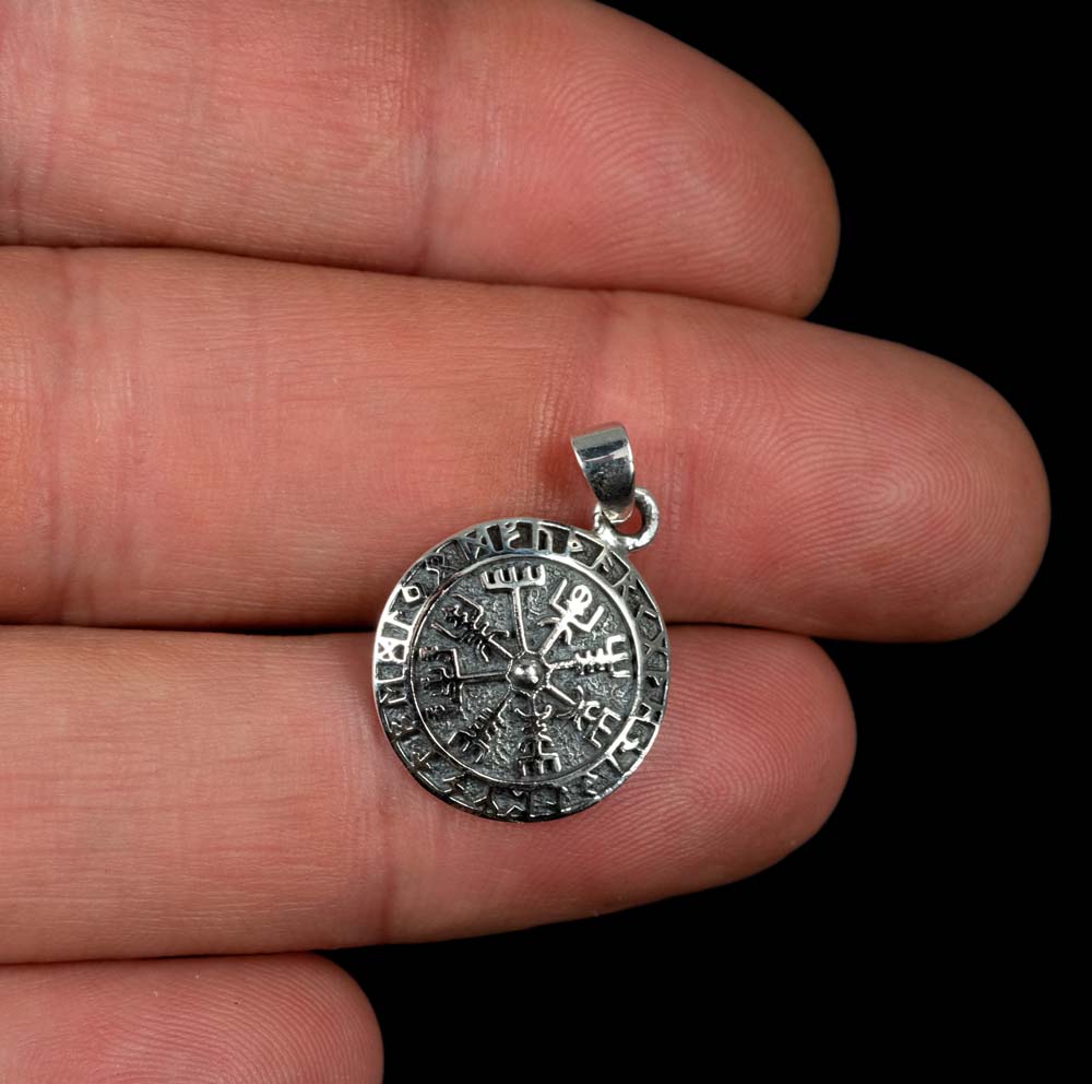 Pendentif Vegvísir Viking en Argent 925