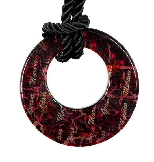 Pendentif Donut en Verre de Murano Doré et Vert – Bijou Italien d’Exception