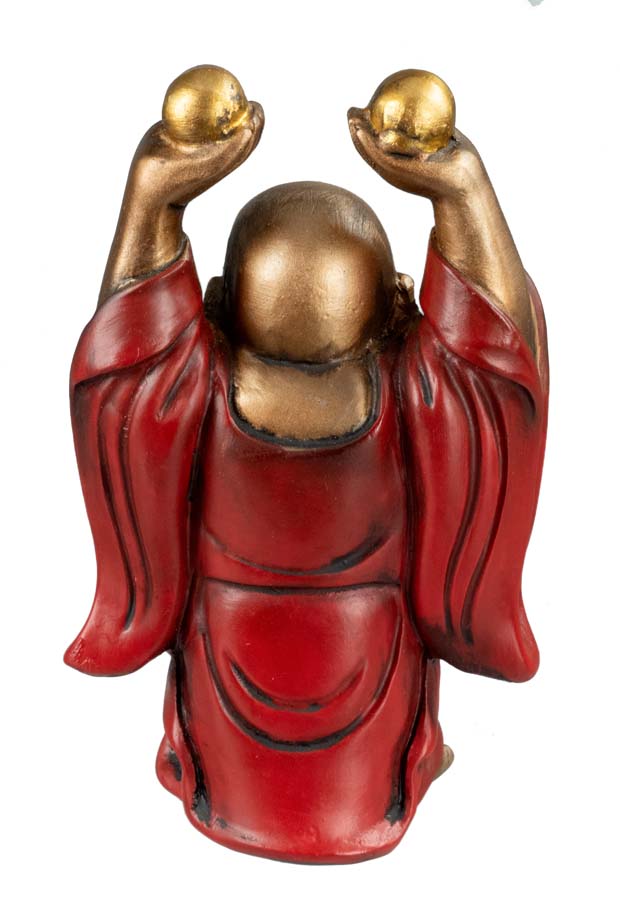 Statue Bouddha Rieur avec Dragon 10,1 cm – Figurine Feng Shui en Résine
