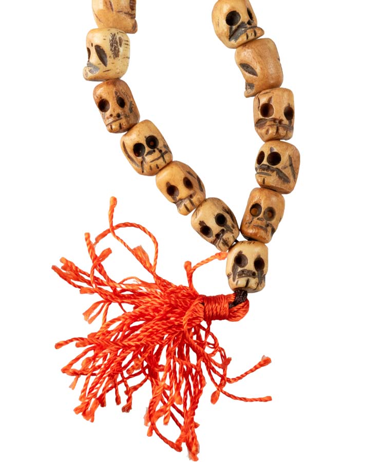 Mala Tibétain Tête De Mort En Os De Yak – Chapelet Bouddhiste 108 Perles