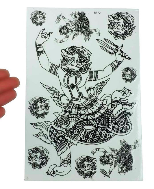 Stickers Thaïlande Hanuman – Autocollant Sak Yant en Vinyle Transparent