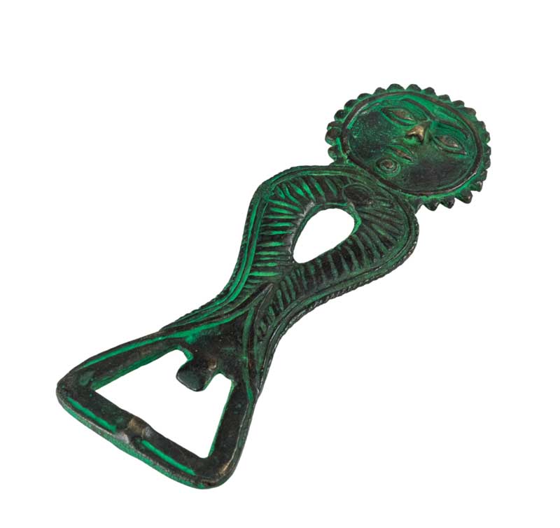 Décapsuleur Art Dhokra En Laiton – Objet Artisanal Traditionnel D’Inde