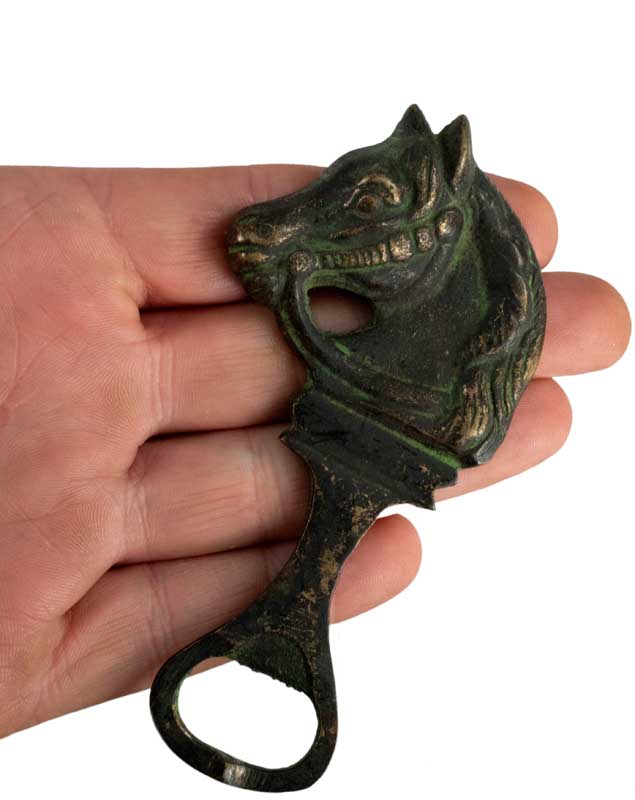 Décapsuleur Tête De Cheval En Laiton – Objet Artisanal De Collection