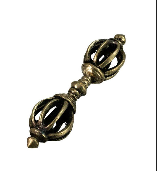 Vajra Dorje Tibétain En Laiton – Objet Rituel Bouddhiste Vajrayana Du Népal