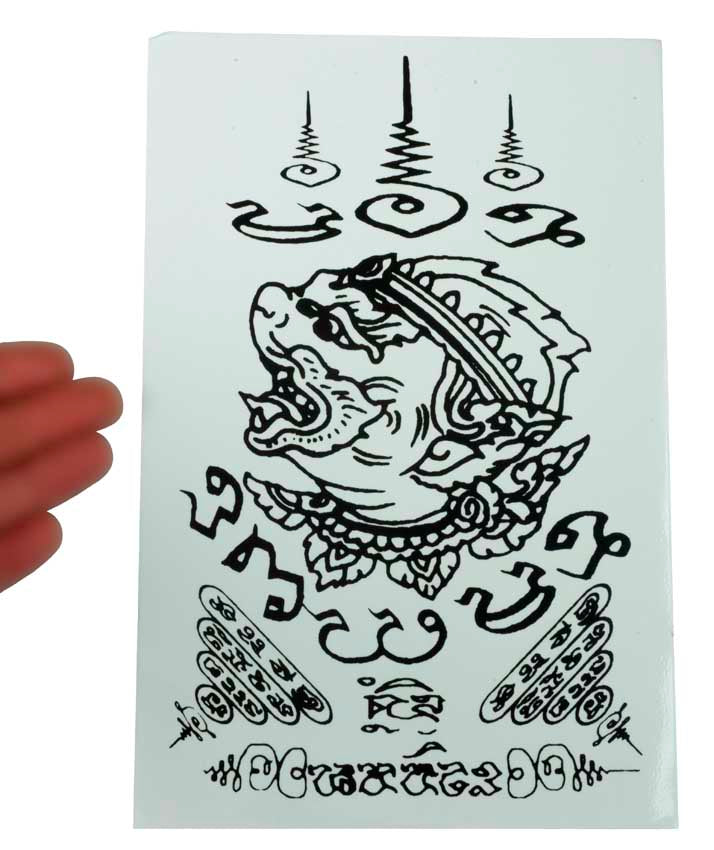 Stickers Thaïlande Hanuman – Autocollant Sak Yant en Vinyle Transparent
