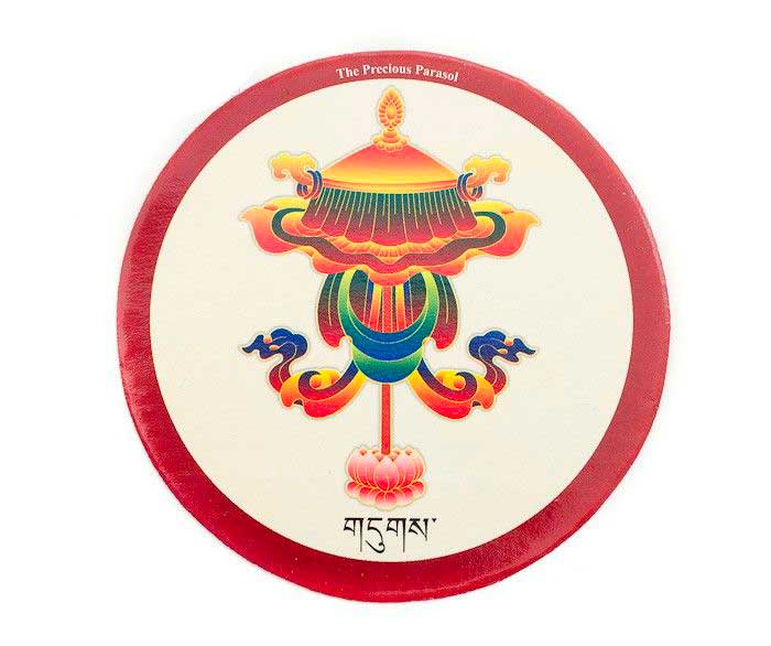 Sticker Intérieur Parasol Précieux – Symbole Auspicieux Du Bouddhisme Tibétain