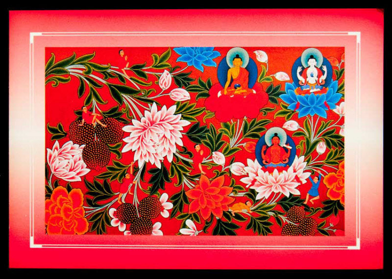 Carte Postale Bouddha Et Lotus Bouddhiste du Népal