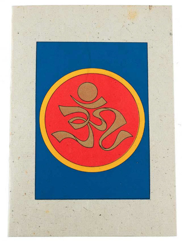 Carte De Vœux Bouddhiste Om Sacré – Papier Népalais Artisanat Spirituel