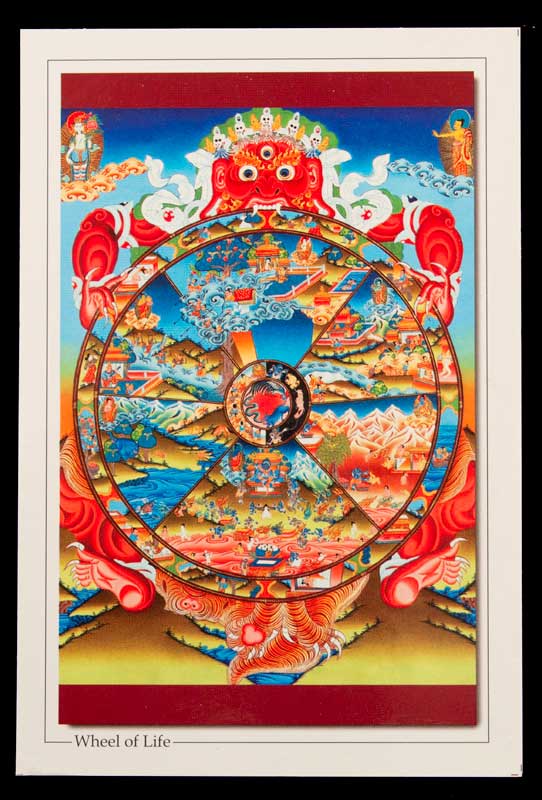Carte Postale Roue De La Vie Bouddhiste – Symbole Spirituel Du Népal