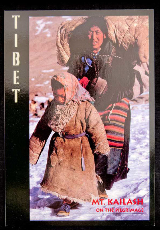 Carte Postale Villageois au Mont Kailash – Paysage de l’Himalaya