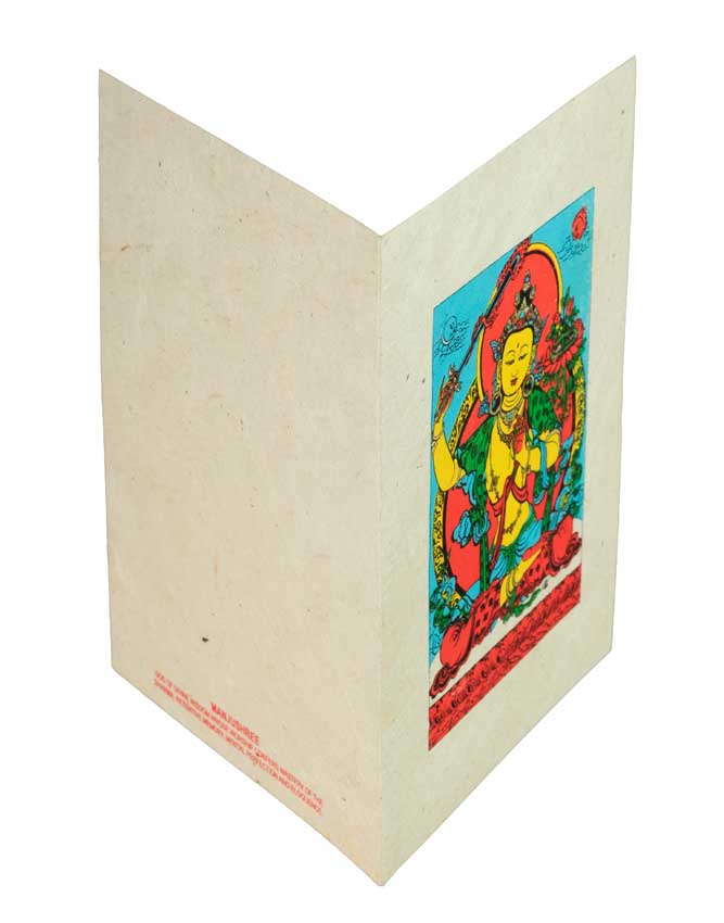 Carte De Vœux Bouddhiste Manjushri – Papier Népalais Artisanat Spirituel