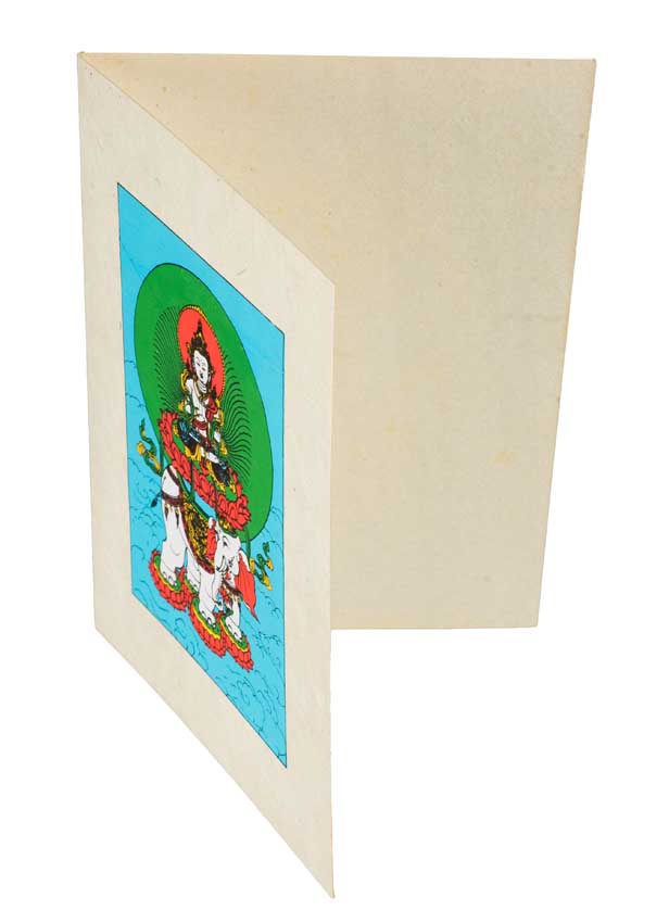 Carte De Vœux Bouddhiste Samantabhadra Bodhisattva – Papier Népalais Artisanat Spirituel