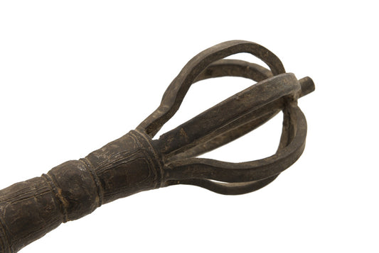 Ancien Dorje Vajra En Fer – Grand Modèle – Objet Rituel Bouddhiste Tibétain