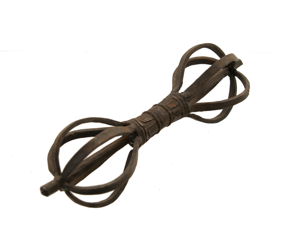 Ancien Dorje Vajra Tibétain En Fer – Grand Modèle – Objet Rituel Bouddhiste Vajrayana – Népal