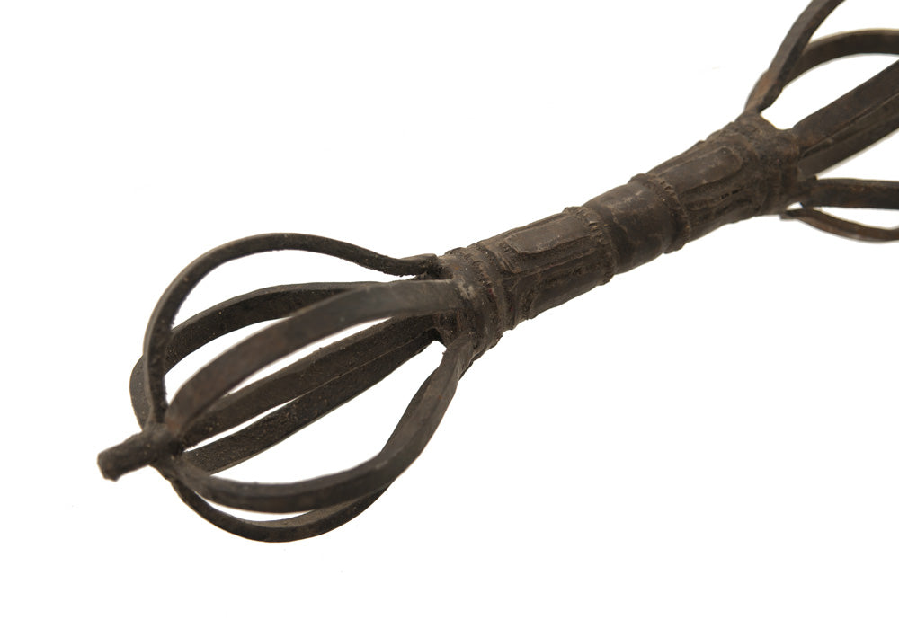 Ancien Dorje Vajra En Fer – Grand Modèle – Objet Rituel Bouddhiste Tibétain