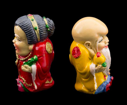 Statuette Sau Shou – Sage Chinois de la Santé, Richesse et Immortalité