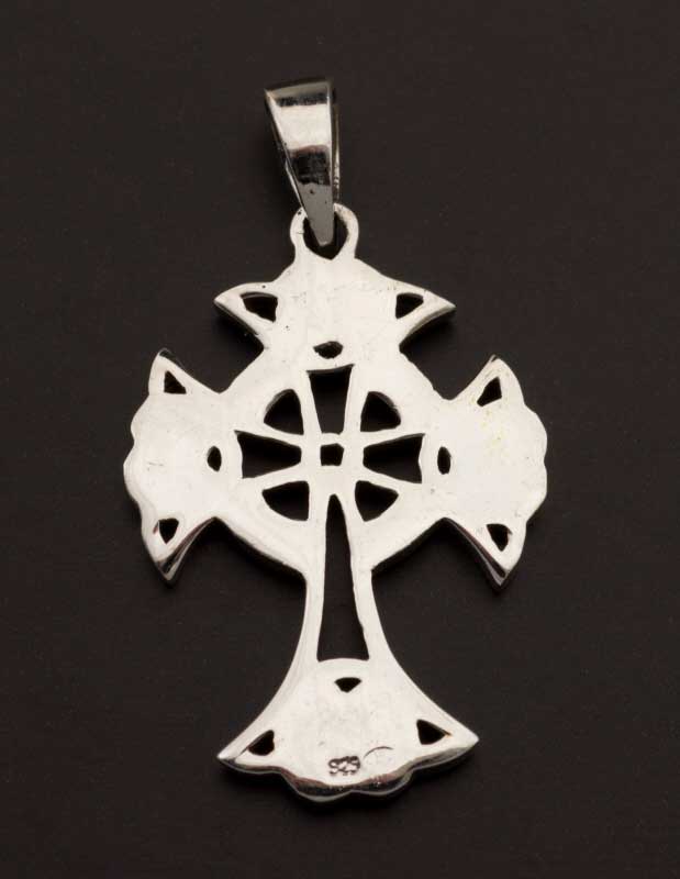 Pendentif croix celtique crucifix celte irlandais en argent massif 925