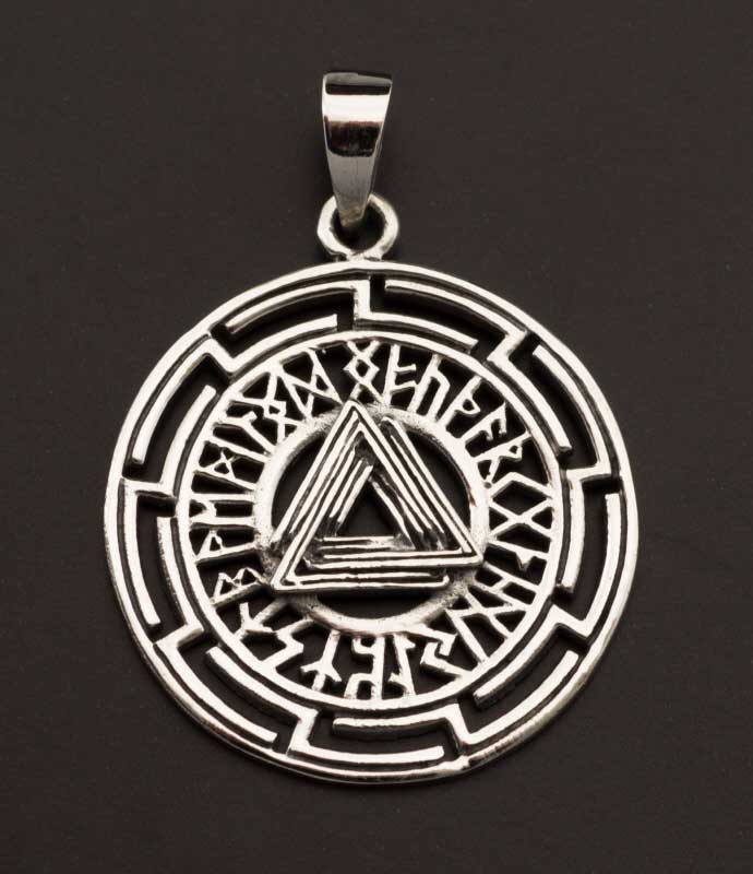 Pendentif Argent Valknut en Argent 925 - Viking