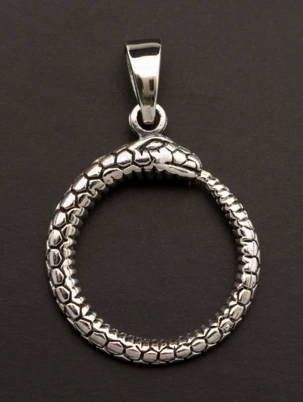 Pendentif Tibétain Ouroboros – Serpent d’Éternité en Argent 925