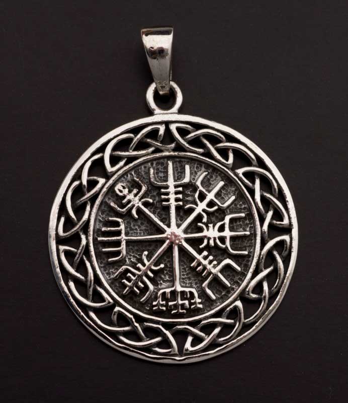 Pendentif Viking Vegvísir en Argent Massif 925