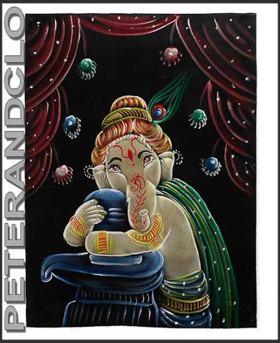 Batik Ganesh Éléphant – Toile Décorative Artisanale