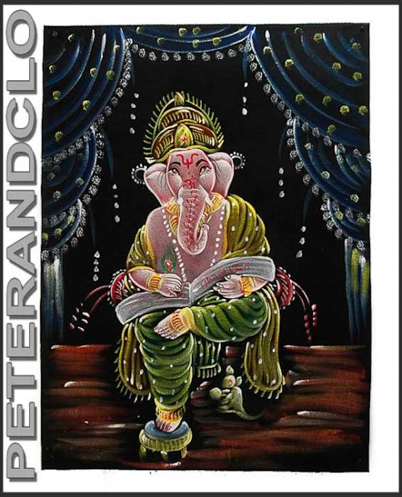 Batik Ganesh Éléphant – Toile Décorative Artisanale