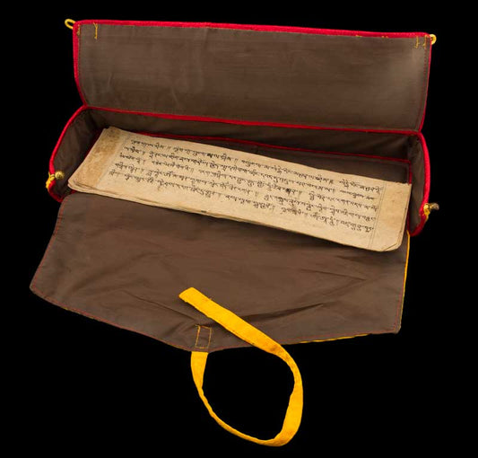 Pochette Tibétaine en Brocart – Étui pour Livre de Prières et Documents Précieux