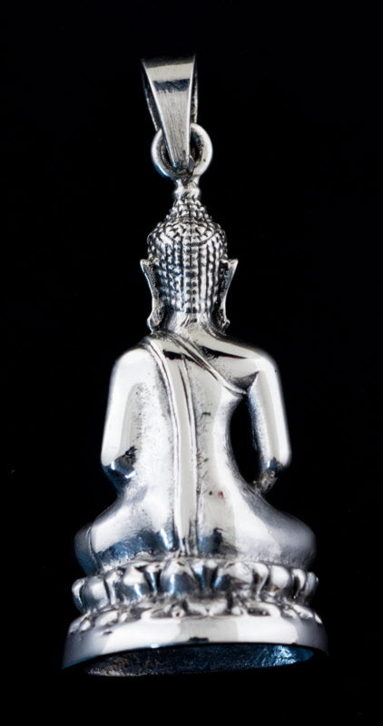 Pendentif Bouddha Amitabha Amulette Bouddhiste en Argent 925