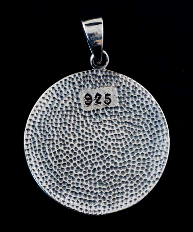 Pendentif pentacle héraldique en argent massif 925 – Pentagramme ésotérique artisanal
