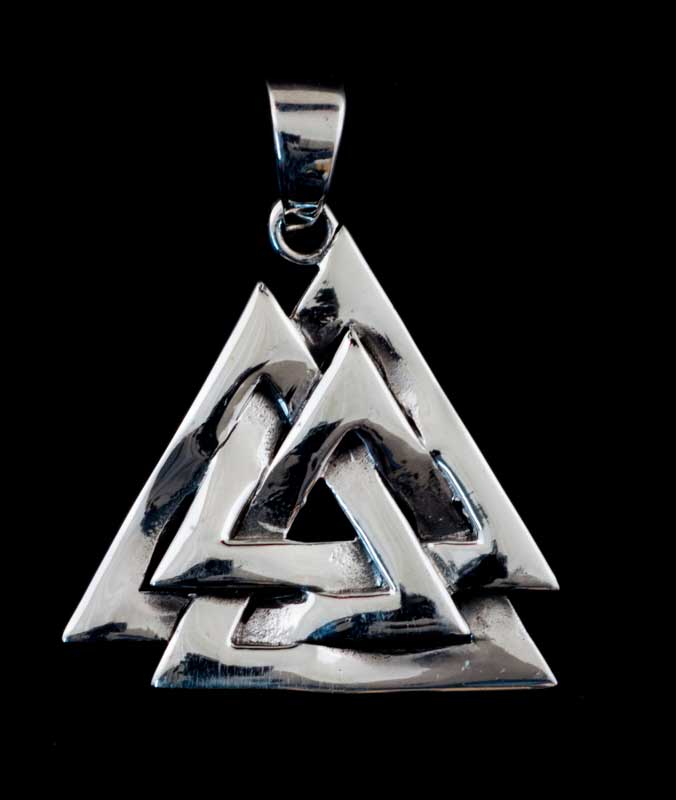 Pendentif Valknut – Triangle Viking en Argent 925