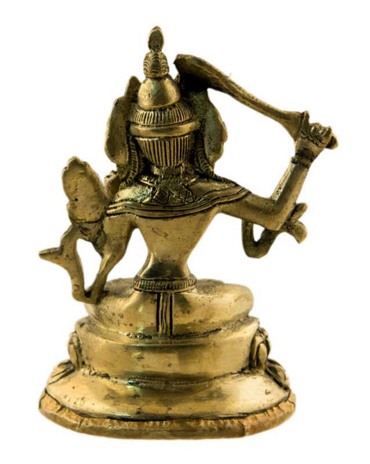 Statue Manjushri en Laiton 10 cm – Déité Bouddhiste Tibétaine du Népal