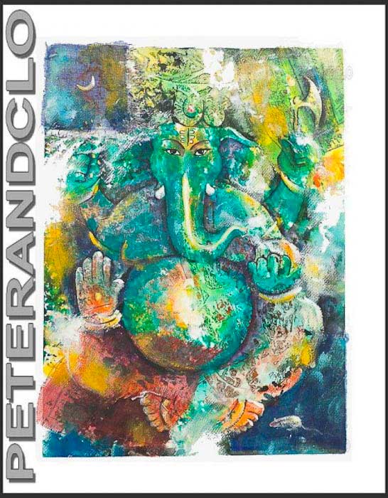 Peinture De Ganesha Népalais – Œuvre Unique Signée Par L’Artiste Pradeep