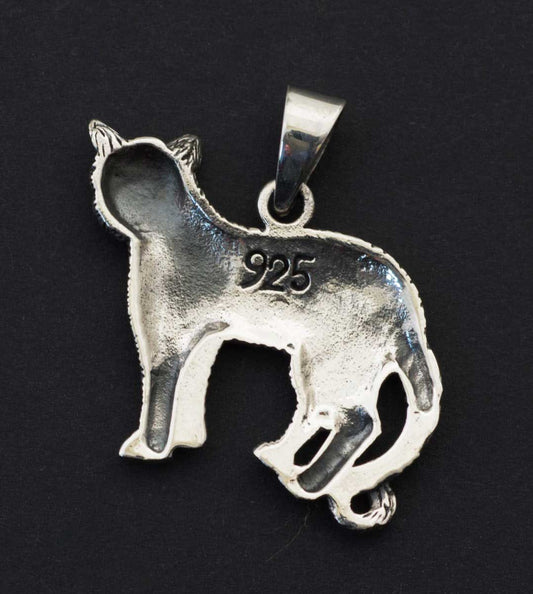 Pendentif chat celtique irlandais Triquetra BZH en argent 925 – Bijou breton symbolique et protecteur